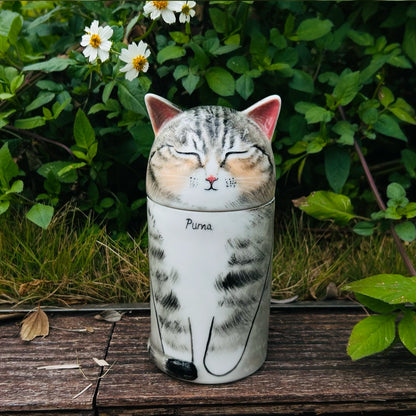 Custom Handmade Ceramic Cat Urn
