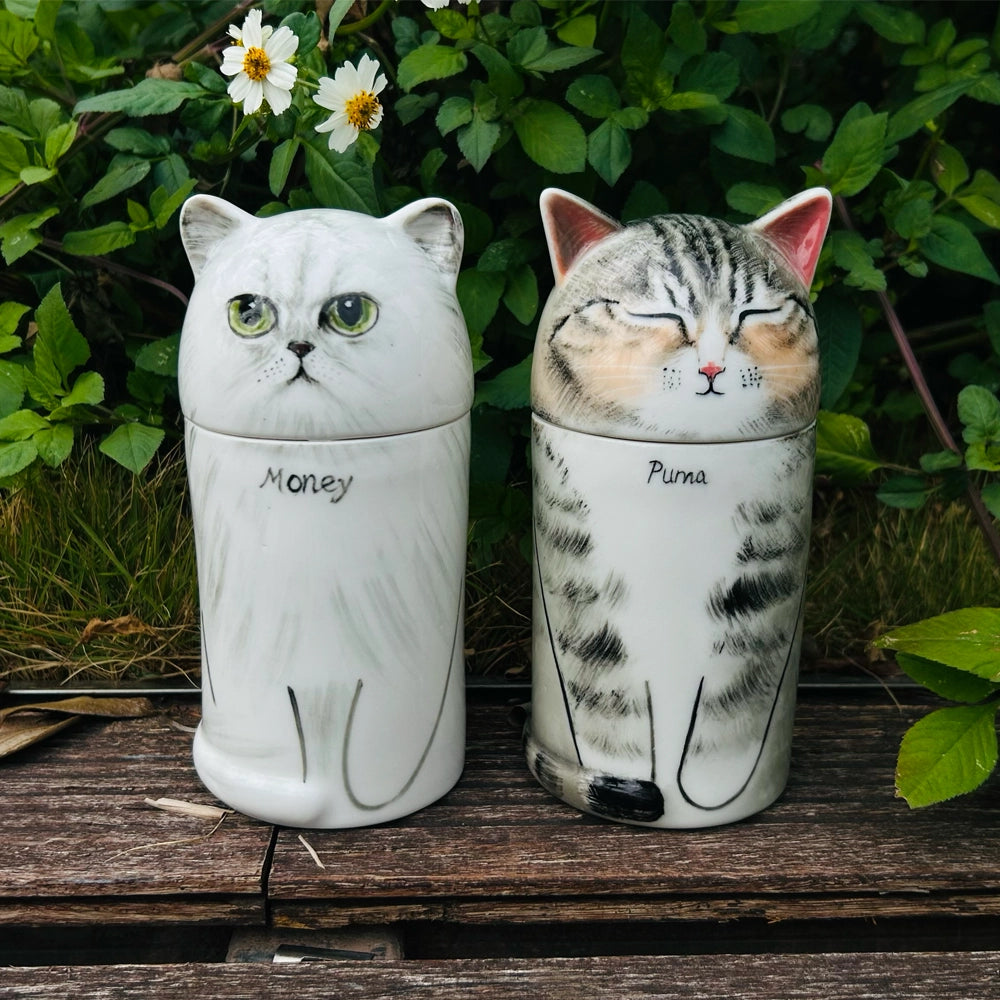 Custom Handmade Ceramic Cat Urn