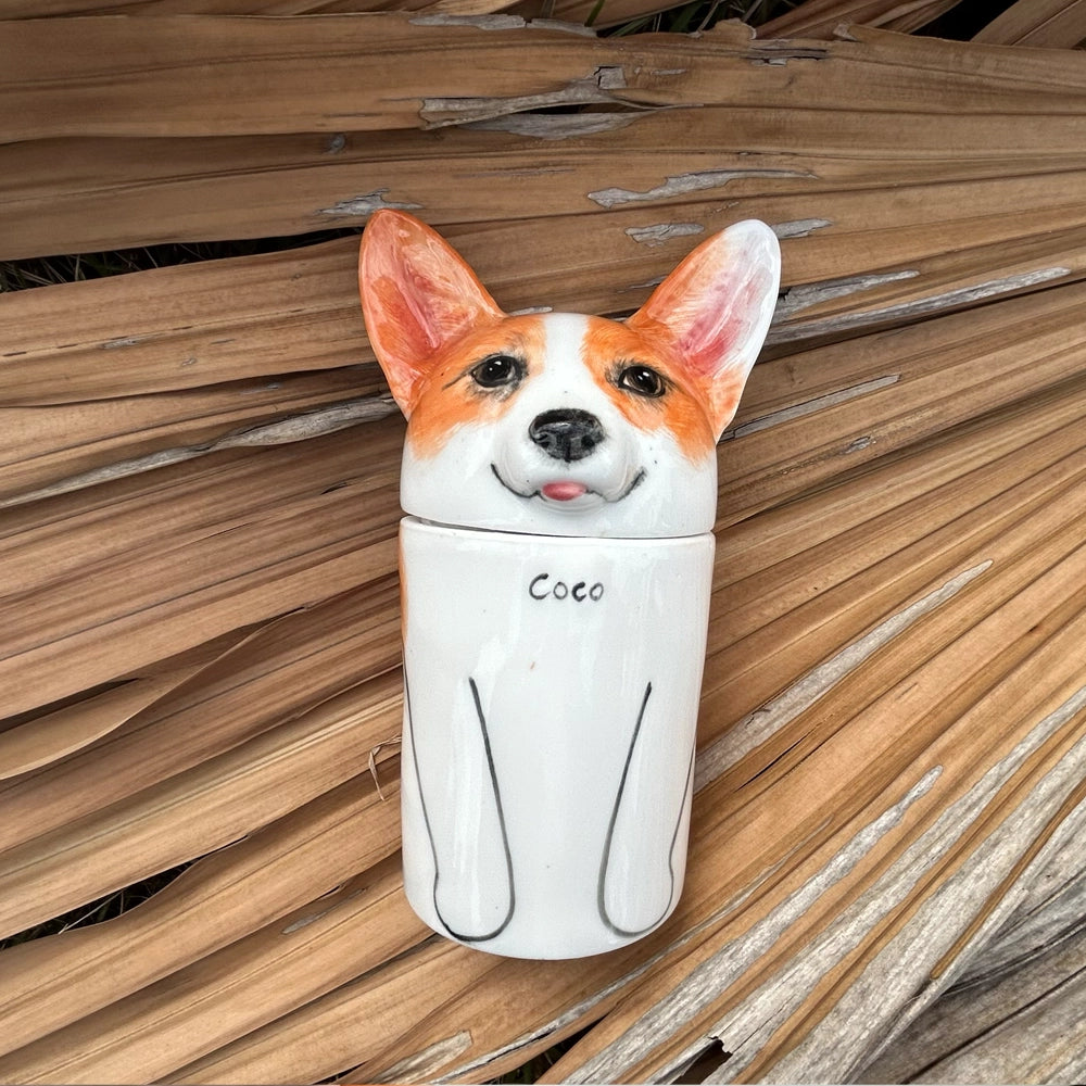 Custom Handmade Ceramic Dog Urn