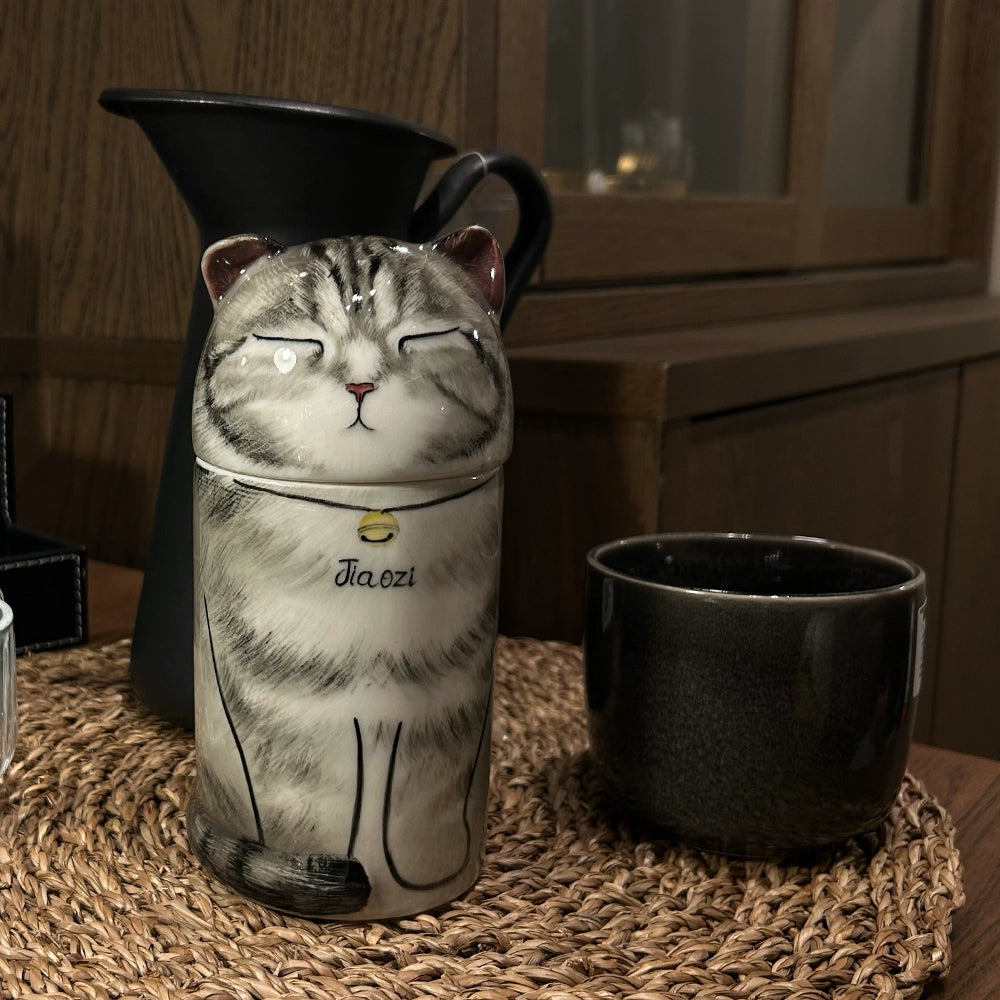 Custom Handmade Ceramic Cat Urn