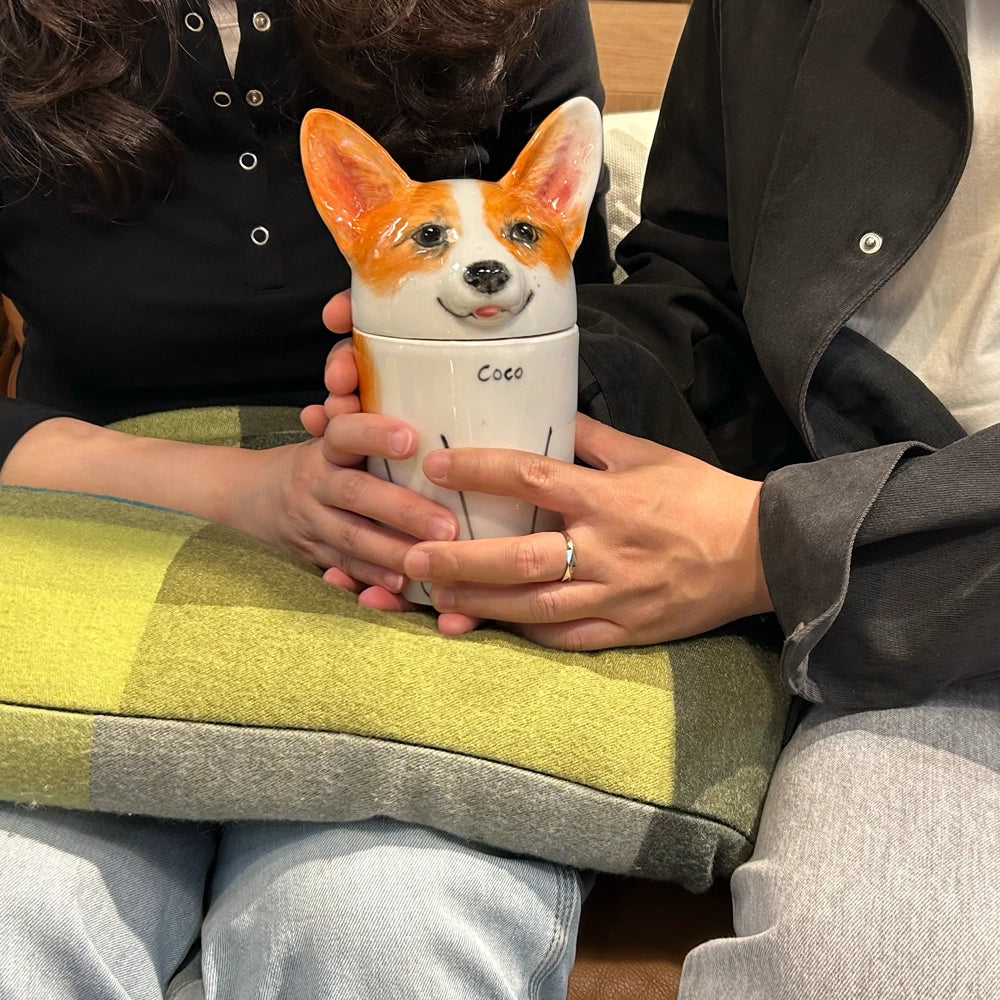 Custom Handmade Ceramic Dog Urn