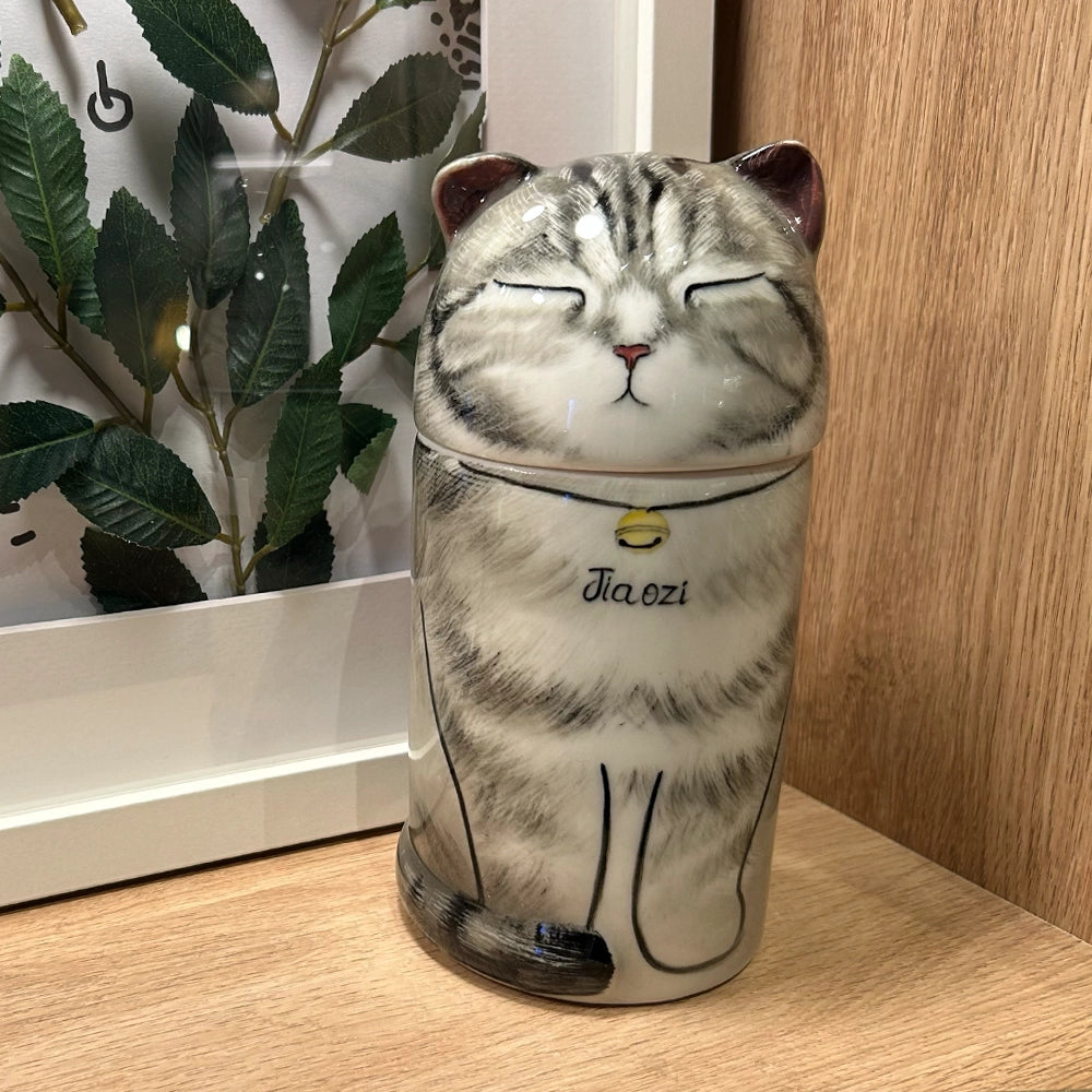Custom Handmade Ceramic Cat Urn