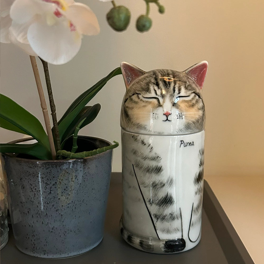 Custom Handmade Ceramic Cat Urn
