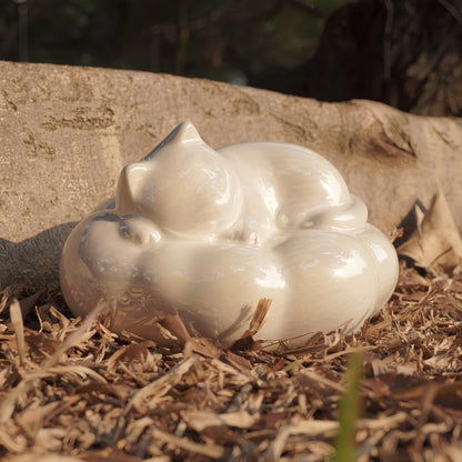 Luminous Glaze Cat Urn