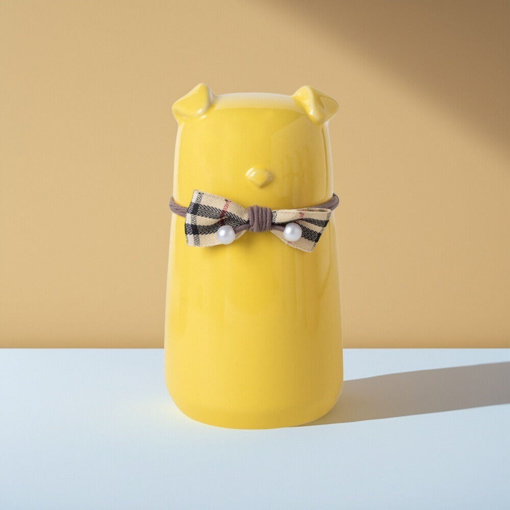 Bowknot Ceramic Dog Urn