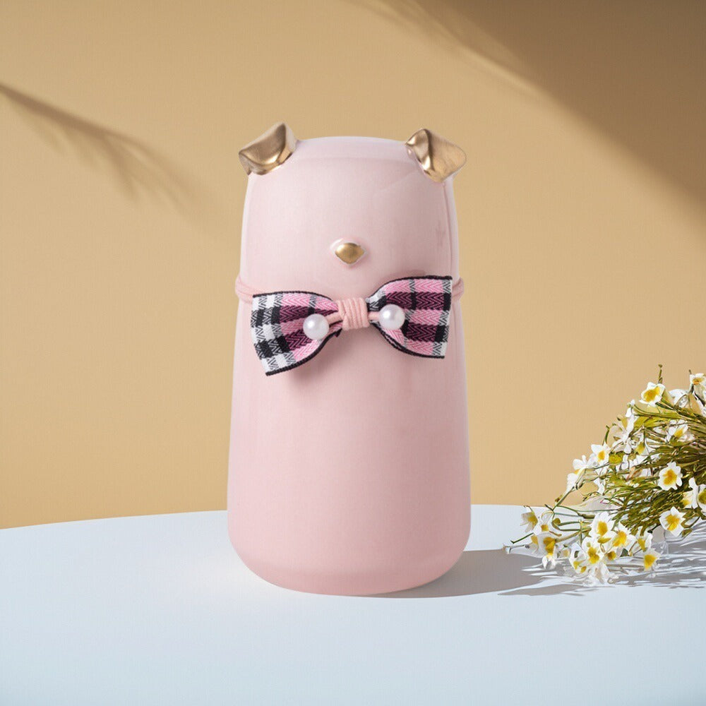 Bowknot Ceramic Dog Urn