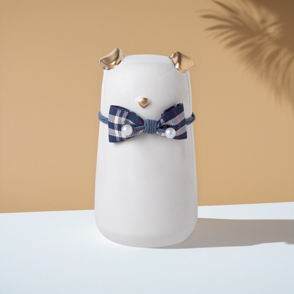 Bowknot Ceramic Dog Urn