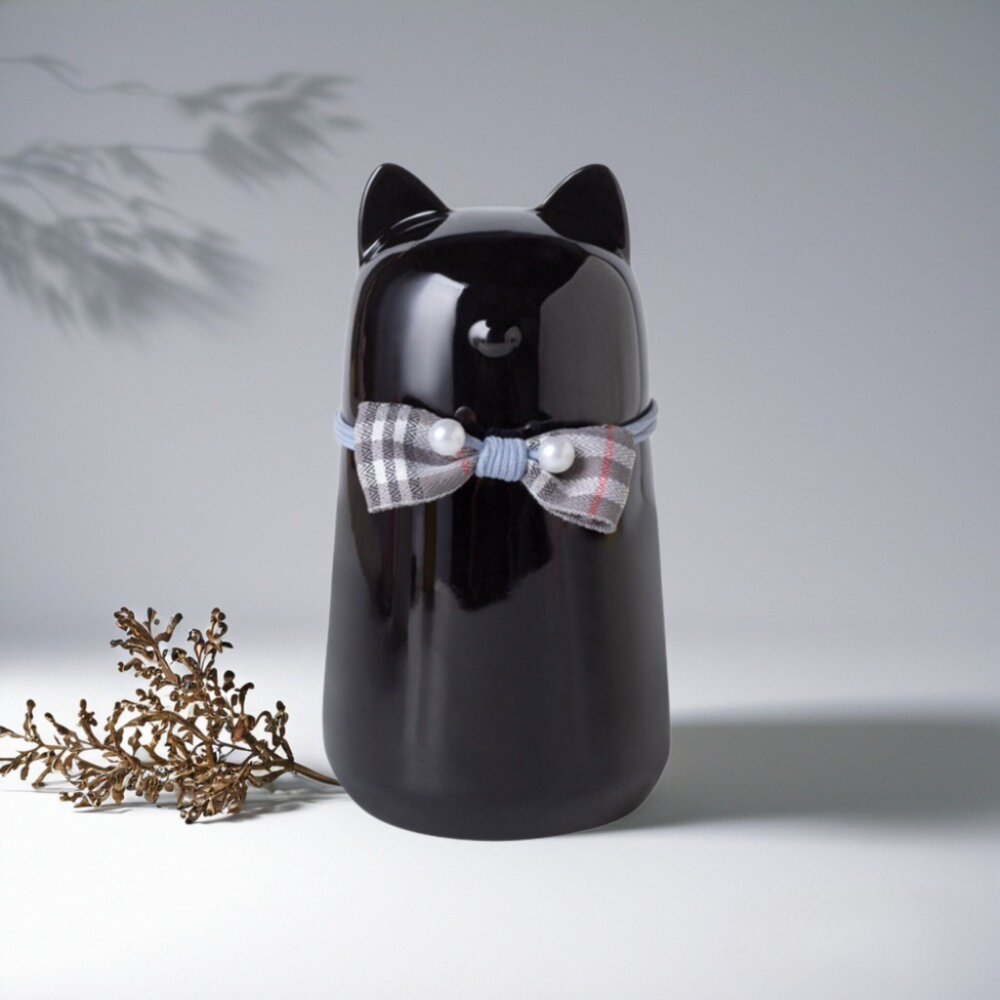 Bowknot Ceramic Cat Urn