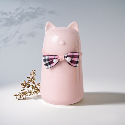 Bowknot Ceramic Cat Urn