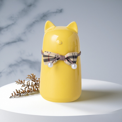 Bowknot Ceramic Cat Urn