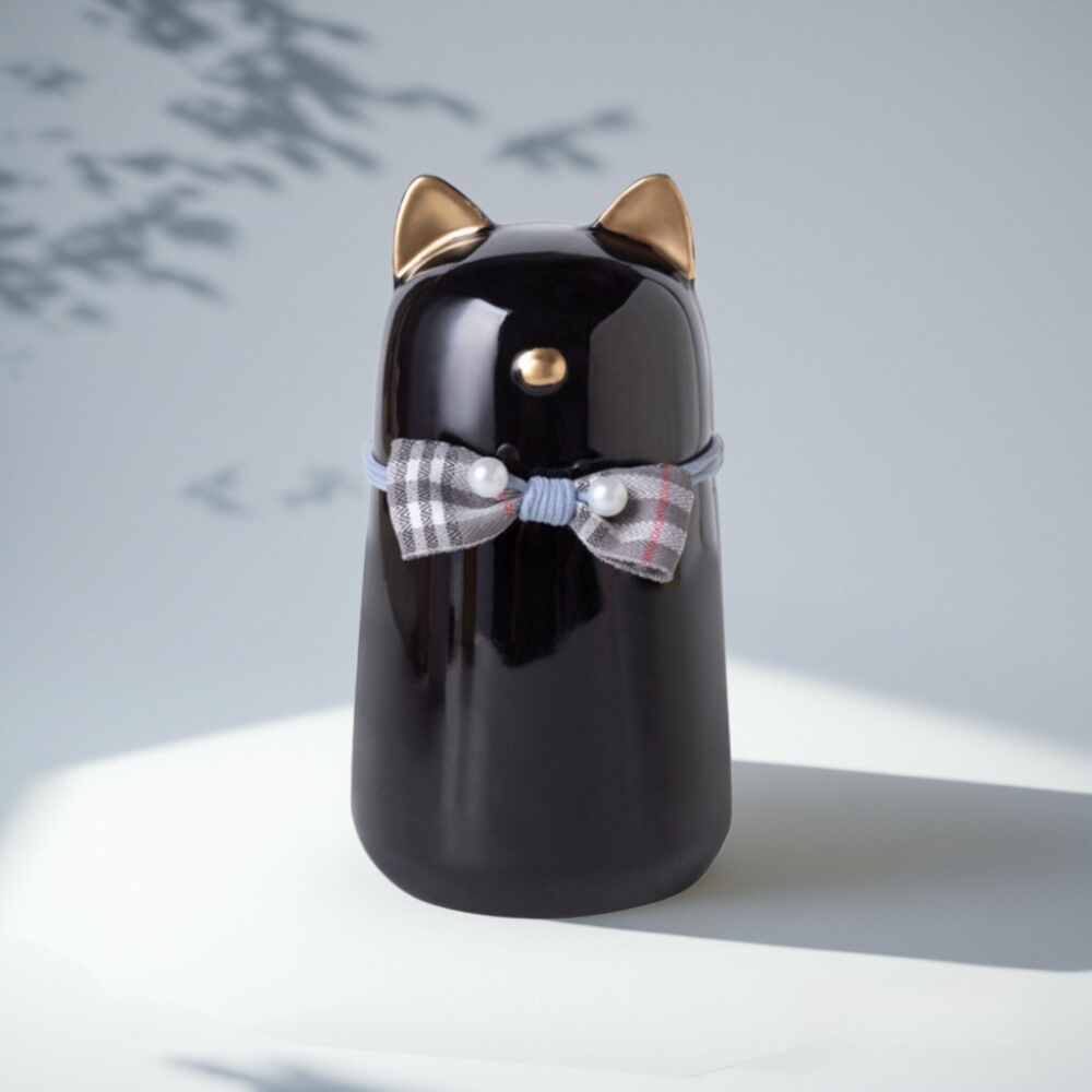 Bowknot Ceramic Cat Urn