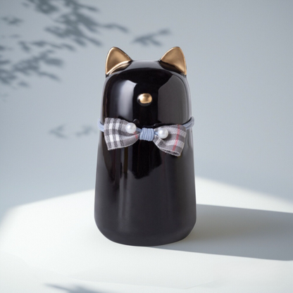Bowknot Ceramic Cat Urn